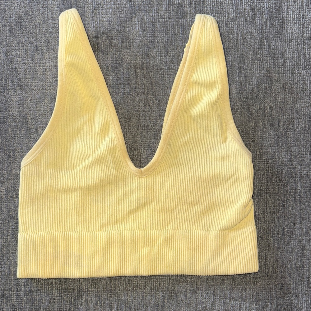 Garage Yellow Ribbed Tank Top